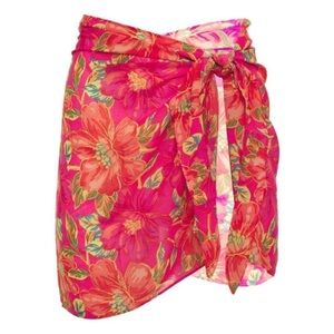 BEACH RIOT Melanie Sarong Coverup Wrap in Miami Peony - One Size